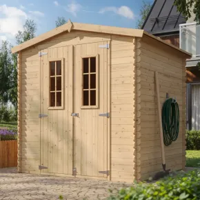 Casetta da Esterno in Legno 2x2 m Porta Finestrata Deposito Pavimento 2