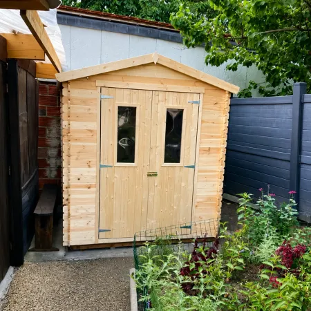 Casetta da Esterno in Legno 2x2 m Porta Finestrata Deposito Pavimento