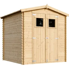 Casetta da Giardino 2x2 in Legno 19 mm Doppia Porta Deposito Attrezzi