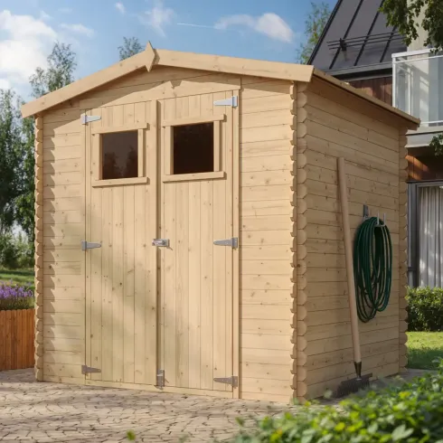 Casetta da Giardino 2x2 Legno 19 mm Pavimento Porta Deposito Attrezzi