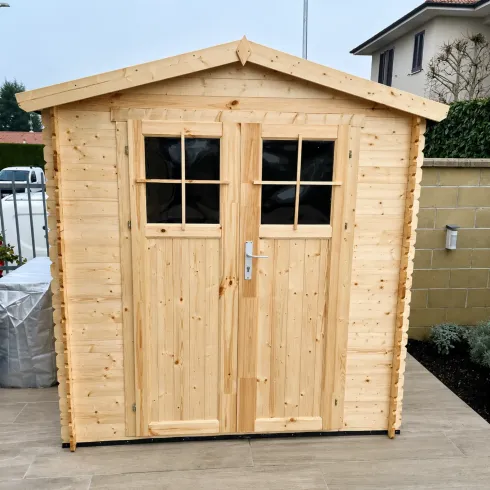 Casetta da Giardino 2x2 m Legno 19 mm Serratura Tetto Impermeabile