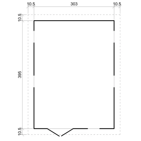 Casetta da Giardino 3x4 m Legno 17 mm Tetto OSB Doppia Porta Finestre