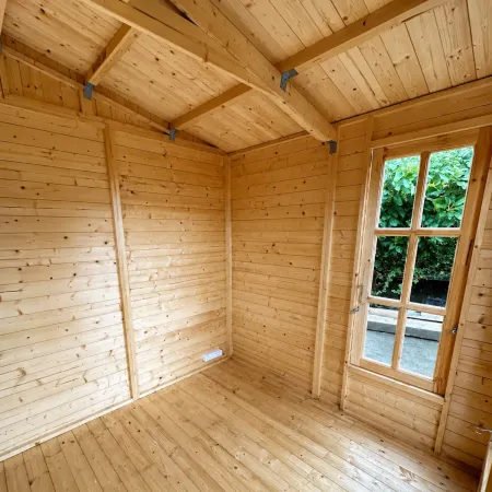 Casetta da Giardino in Legno 3x2 m con Pavimento Doppia Porta Finestre