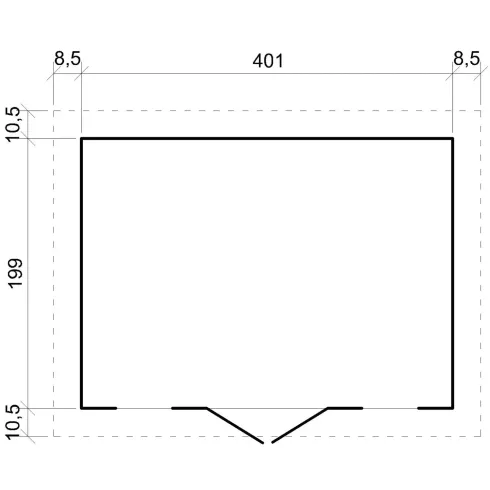 Casetta da Giardino 4x2 m Legno 17 mm Tetto OSB Doppia Porta Finestre