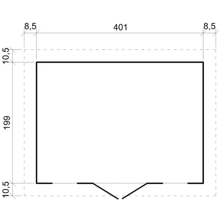 Casetta da Giardino 4x2 m Legno 17 mm Pavimento Doppia Porta Finestre