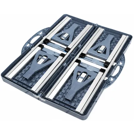 Set Tavolo Pieghevole con 4 Sgabelli in Alluminio Grigio Pic Nic