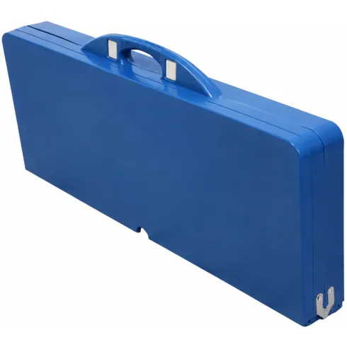 Set Tavolo Pieghevole con 4 Sgabelli in Alluminio Blu