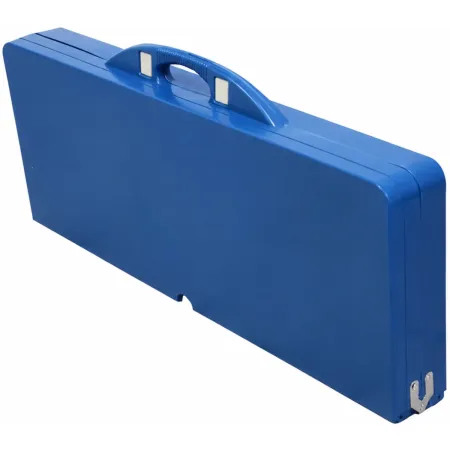 Set Tavolo Pieghevole con 4 Sgabelli in Alluminio Blu