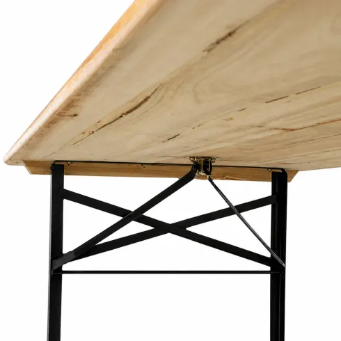 Set Birreria 220x70 in Legno con Tavolo 2 Panche Arredo Richiudibile Sagre Feste