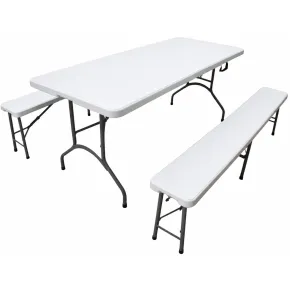 Set Birreria Richiudibile in Resina Tavolo 2 Panche Pieghevole | BricoShop24
