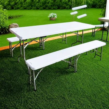 Set Birreria Richiudibile in Resina Tavolo 2 Panche Pieghevole | BricoShop24