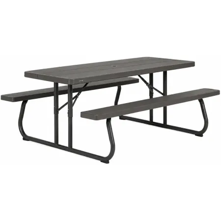Set Birreria Richiudibile in Resina Tavolo 2 Panche Giardino Esterno Pieghevole | BricoShop24