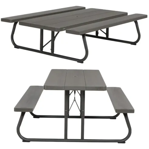 Set Birreria Richiudibile in Resina Tavolo 2 Panche Giardino Esterno Pieghevole | BricoShop24