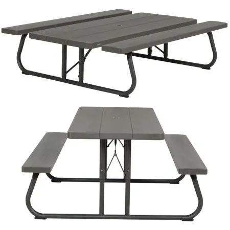 Set Birreria Richiudibile in Resina Tavolo 2 Panche Giardino Esterno Pieghevole | BricoShop24