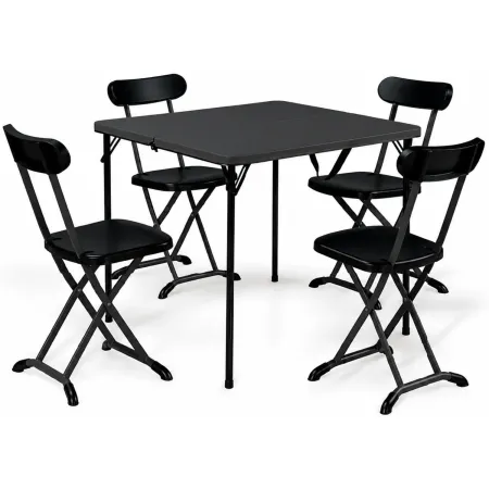 Set Pieghevole in Resina Tavolo e 4 Sedie da Esterno Picnic Campeggio Giardino