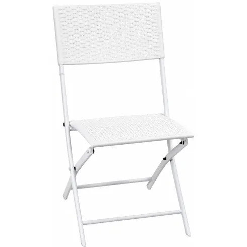 Set Tavolo e Sedie Pieghevoli da Balcone Acciaio e Polirattan Giardino Esterno