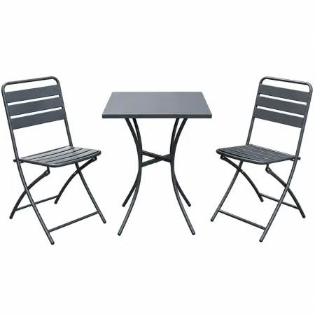 Set da Pranzo Tavolo con 2 Sedie Pieghevoli Acciaio da Giardino Esterno Balcone | BrcioShop24