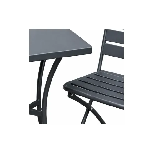 Set da Pranzo Tavolo con 2 Sedie Pieghevoli Acciaio da Giardino Esterno Balcone | BrcioShop24