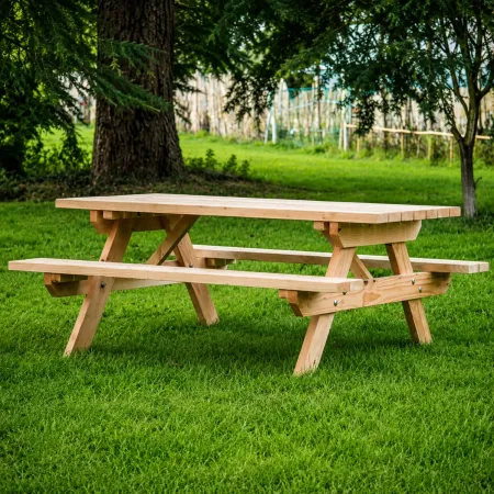 Tavolo da Pic Nic Tavolino Legno con Panche Picnic da Giardino Campeggio Esterno | BricoShop24
