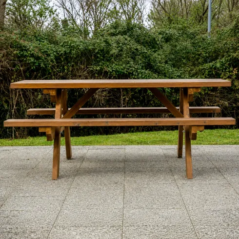 Tavolo da Pic Nic Tavolino Legno con Panche Picnic da Giardino Campeggio Esterno | BricoShop24