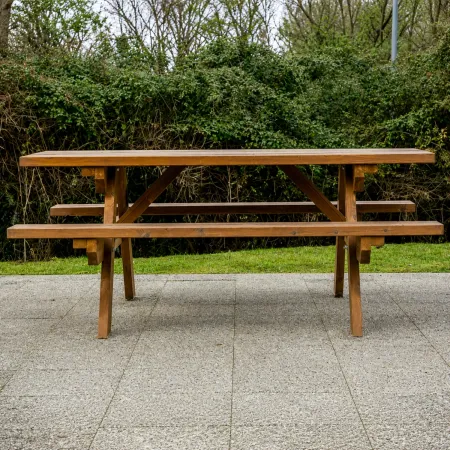 Tavolo da Pic Nic Tavolino Legno con Panche Picnic da Giardino Campeggio Esterno | BricoShop24