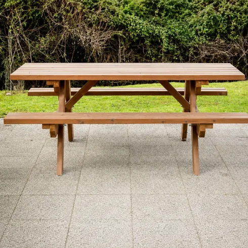 Tavolo da Pic Nic Tavolino Legno con Panche Picnic da Giardino Campeggio Esterno | BricoShop24