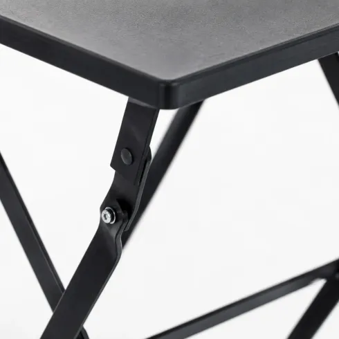Tavolo e 2 Sedie Pieghevoli Nero in Ferro Tavolino da Balcone Esterno Giardino | BricoShop24