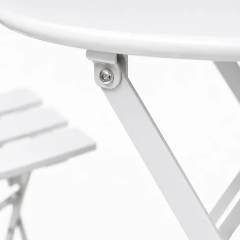 Set Tavolo Rotondo e 2 Sedie Pieghevoli per Terrazzo Giardino Balcone Esterno | Bricoshop24