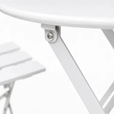 Set Tavolo Rotondo e 2 Sedie Pieghevoli per Terrazzo Giardino Balcone Esterno | Bricoshop24