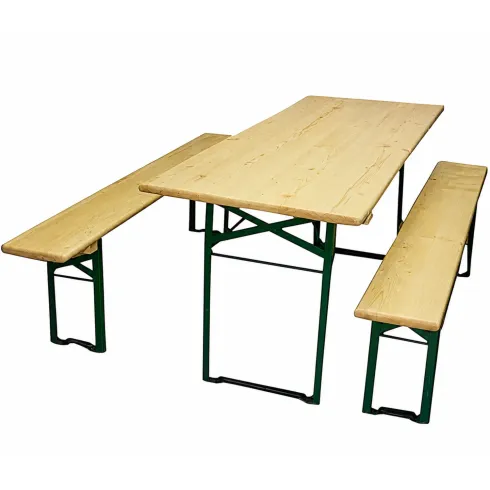 Set Birreria 220x80 in Legno Tavolo 2 Panche Gambe Richiudibili da Sagre Feste | BricoShop24