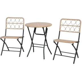 Set Pranzo Tavolo 2 Sedie Pieghevoli Acciaio da Giardino Balcone | BrcioShop24