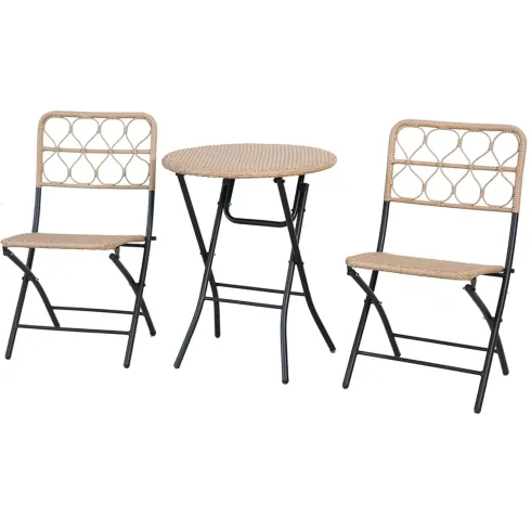 Set Pranzo Tavolo 2 Sedie Pieghevoli Acciaio da Giardino Balcone | BrcioShop24