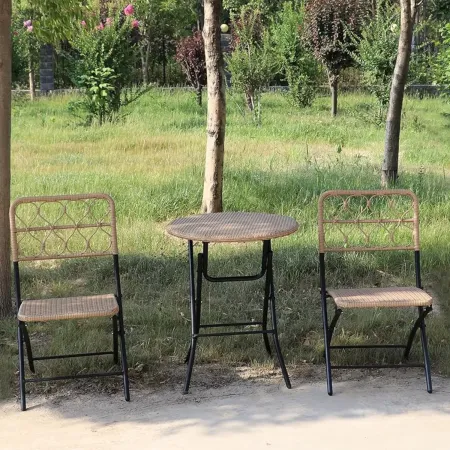 Set Pranzo Tavolo 2 Sedie Pieghevoli Acciaio da Giardino Balcone | BrcioShop24