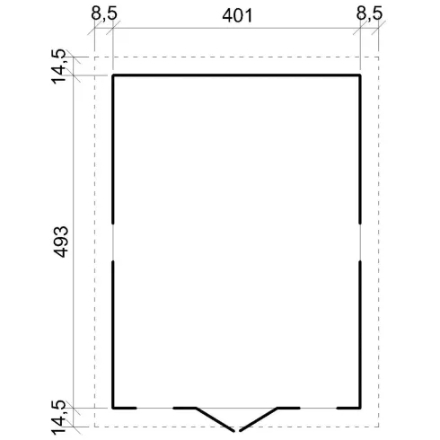 Casetta in Legno Giardino 4x5 17 mm Pavimento Porte Doppie Finestre