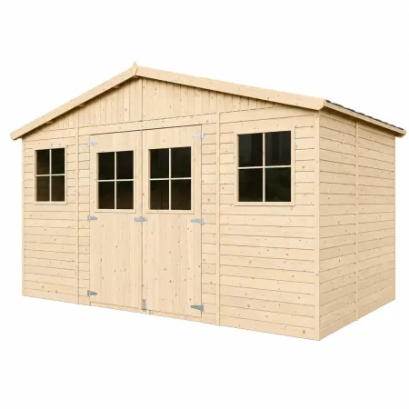 Casetta in Legno Giardino 4x3 Pannelli 17 mm Porte Doppie Finestre