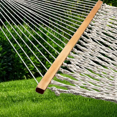Amaca da Giardino a Rete con Stecche in Legno 80x200 cm Senza Telaio
