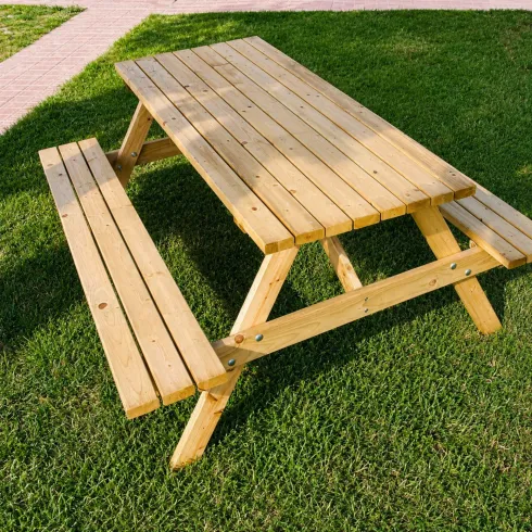 Tavolo da Pic Nic in Legno Tavolino con Panche Picnic Giardino Esterno