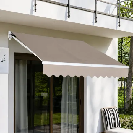 Tenda da Sole Bracci Retrattili 395x250 cm con Motore Tortora