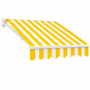 Tenda da Sole con Bracci Retrattili 395x250 cm con Motore Righe Giallo
