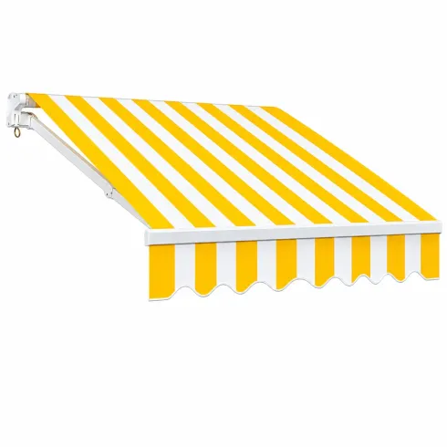 Tenda da Sole con Bracci Retrattili 395x250 cm con Motore Righe Giallo