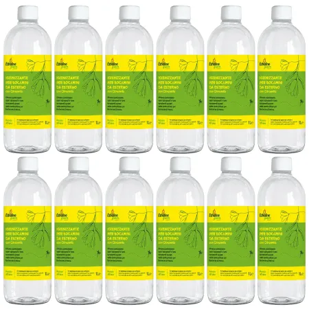 12 Flaconi 1L Bioetanolo con Citronella per Biocamini da Esterno