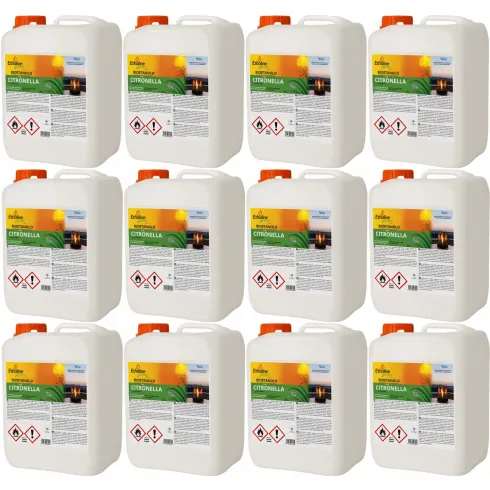 12 Taniche 5L Bioetanolo con Citronella per Biocamini da Esterno