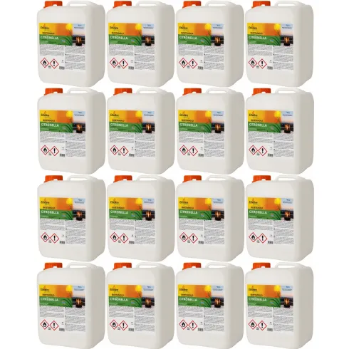 16 Taniche 5L Bioetanolo con Citronella per Biocamini da Esterno