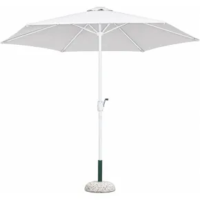 Ombrellone per Giardino 3x3 Rotondo Eco Palo Centrale Bianco Acciaio