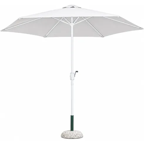 Ombrellone per Giardino 3x3 Rotondo Eco Palo Centrale Bianco Acciaio