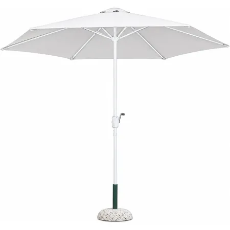 Ombrellone per Giardino 3x3 Rotondo Eco Palo Centrale Bianco Acciaio