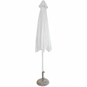 Ombrellone per Giardino 3x3 Rotondo Eco Palo Centrale Bianco Acciaio 2