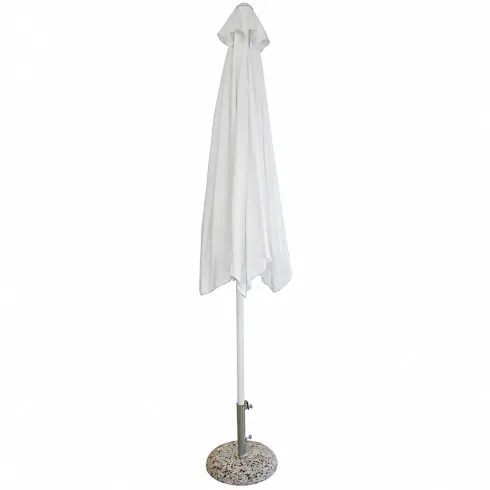 Ombrellone per Giardino 3x3 Rotondo Eco Palo Centrale Bianco Acciaio