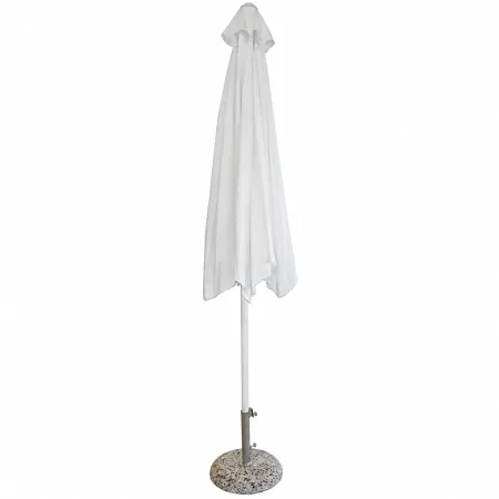 Ombrellone per Giardino 3x3 Rotondo Eco Palo Centrale Bianco Acciaio