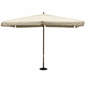 Ombrellone per Giardino 2x3 Rettangolare Palo Centrale Ecrù Legno